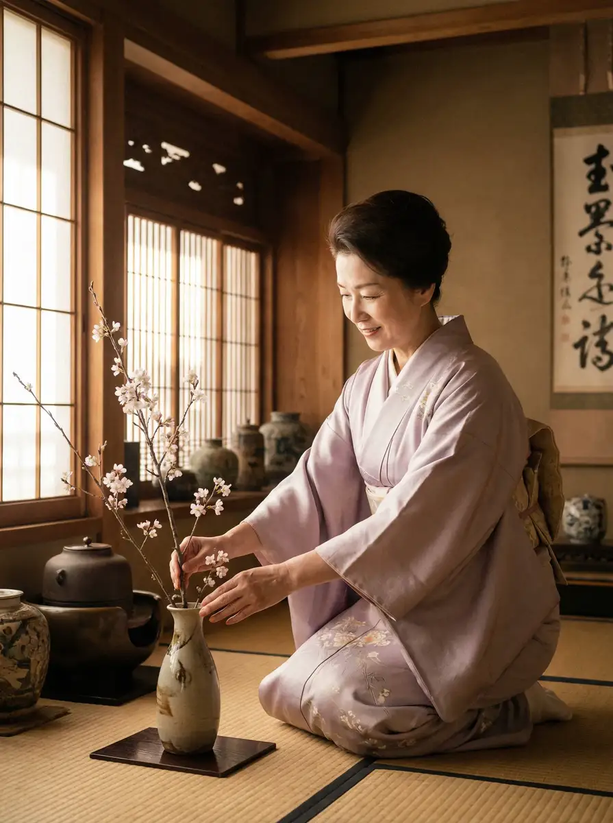一位优雅的 黄色动漫 | 黄色动漫聚集地 - 黄色动漫官方平台实时更新 在和室中插花